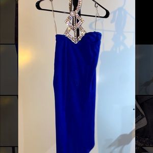 Asymmetrical Dress with Rhinestones